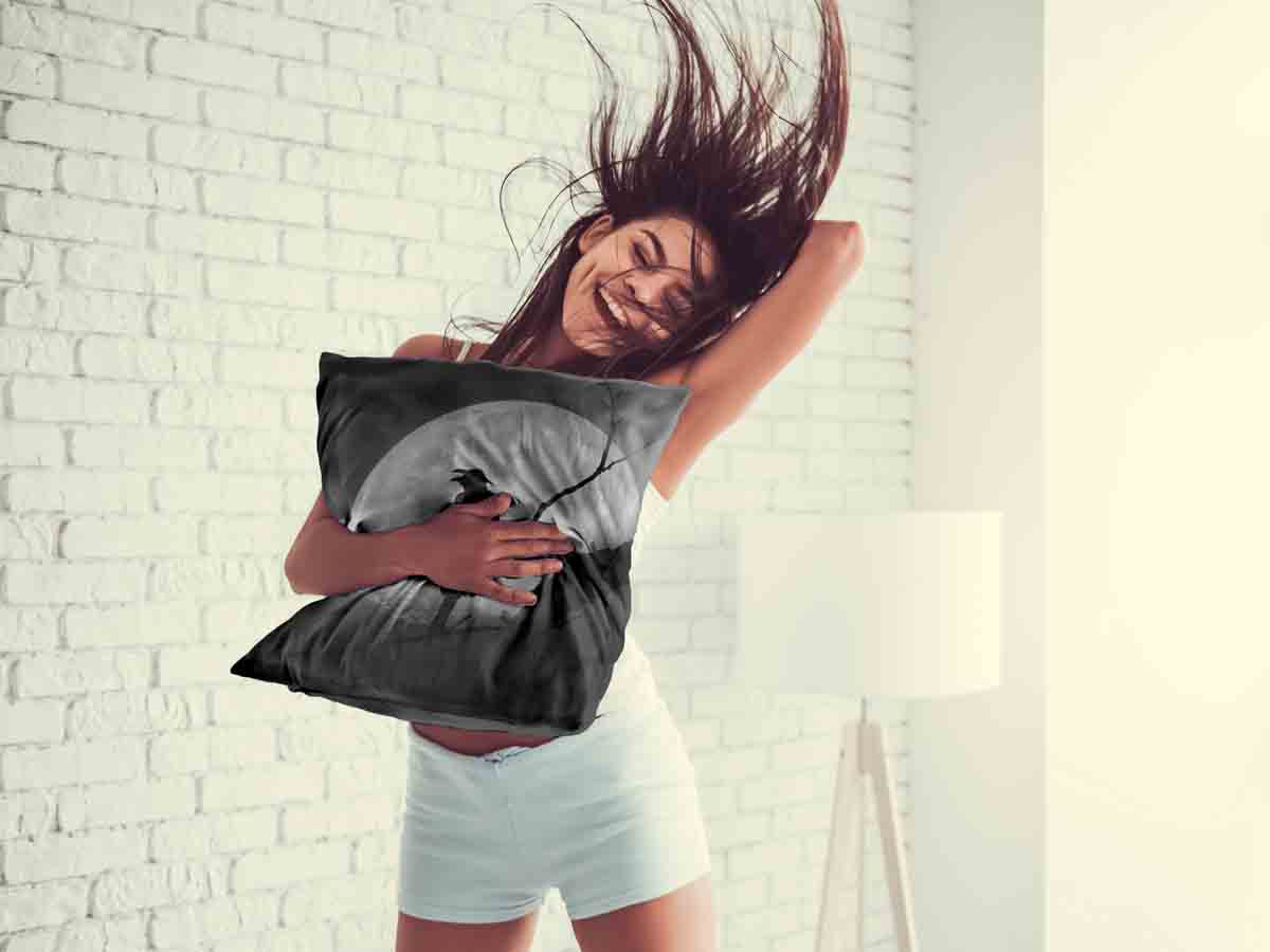 Coussin de santé Corbeau au clair de lune