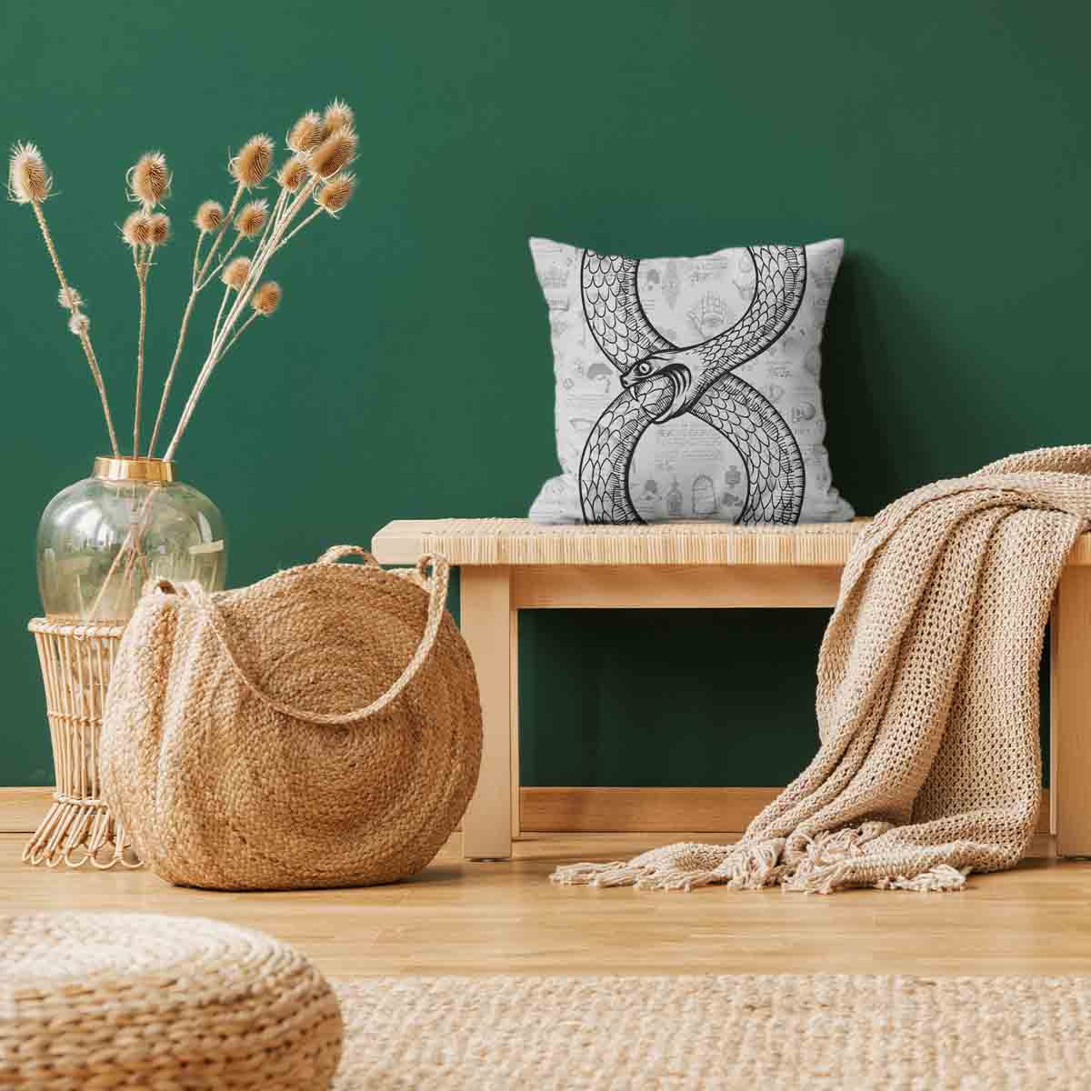 Coussin de santé avec motif serpent