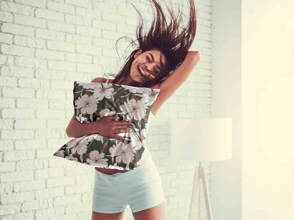 Coussin de santé avec fleurs d'aster rose