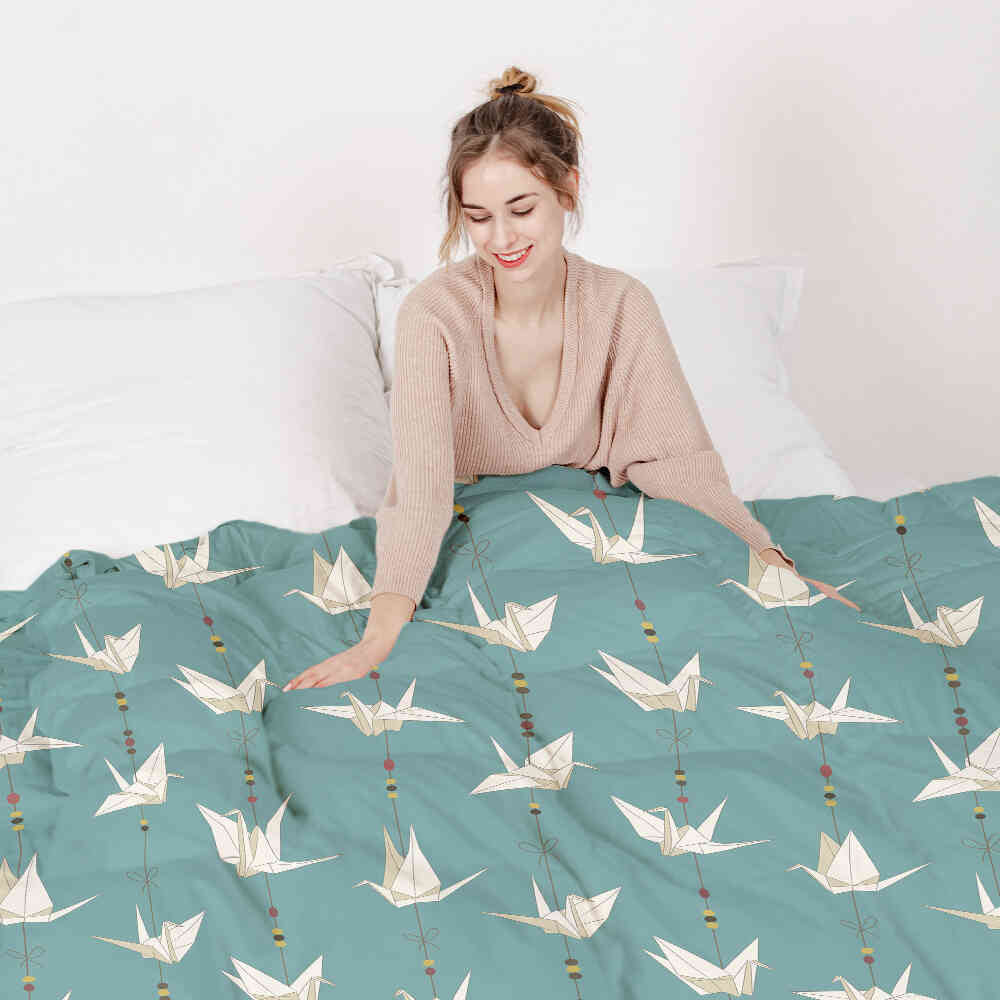 Original Therapiedecke - Ensemble de literie en coton Cygne en origami
