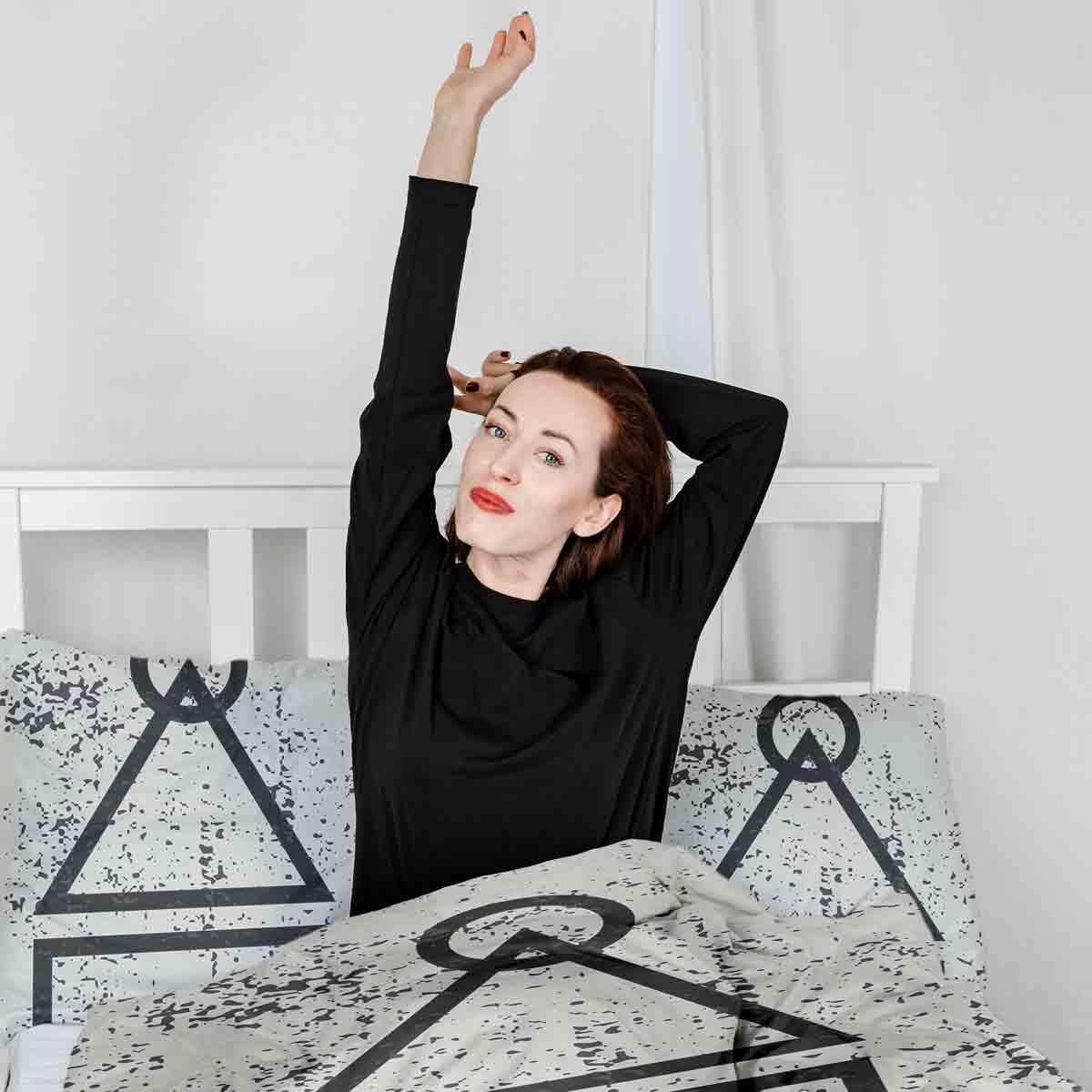 Couette de thérapie Ensemble de literie Blanc Formes Dalgona