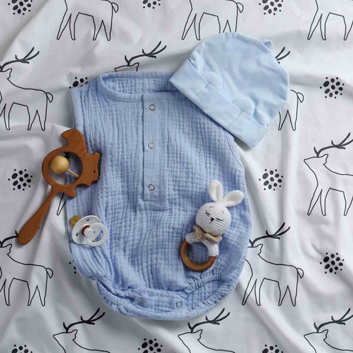 Couverture thérapeutique originale - Housse en coton blanc avec cerf