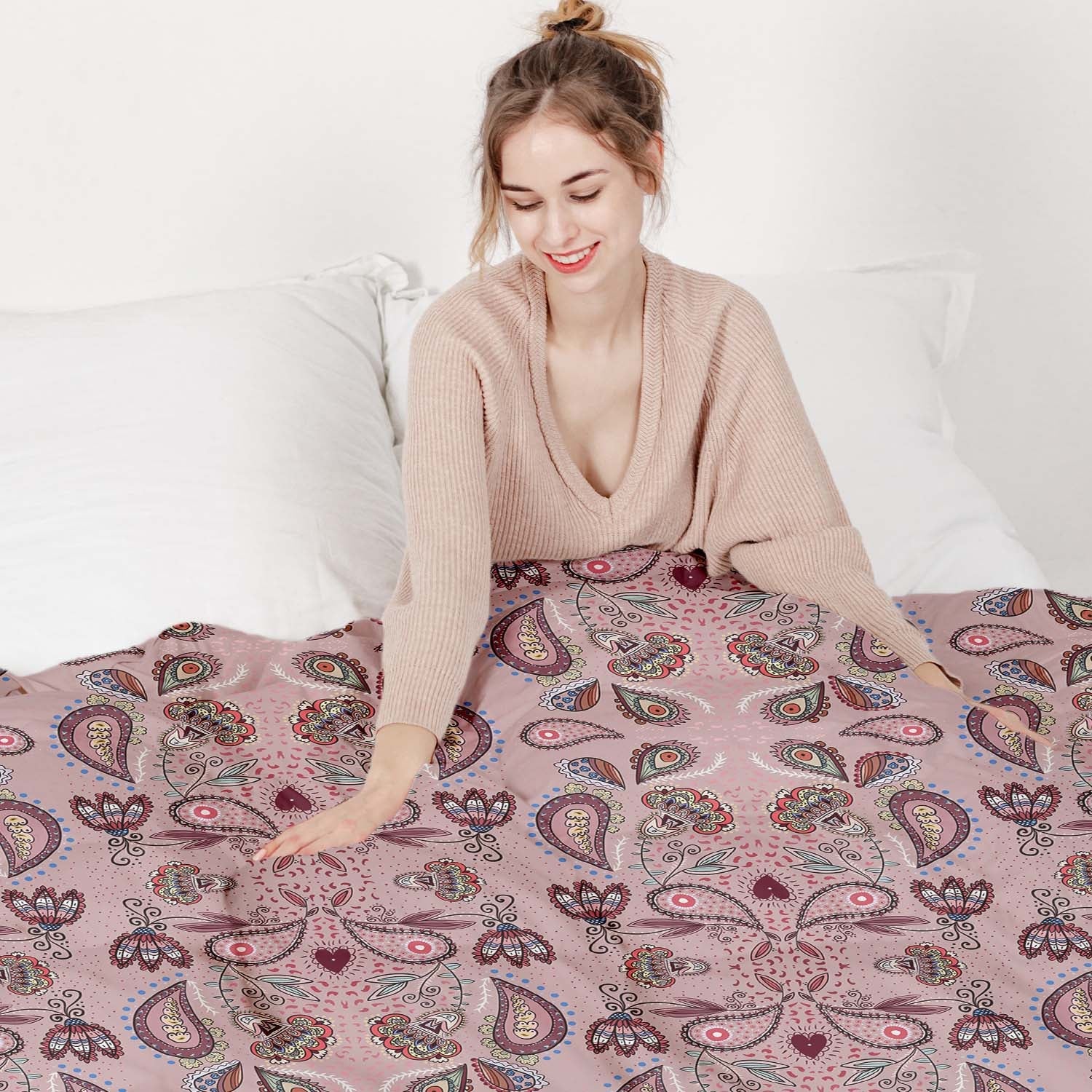 Original Therapiedecke - Ensemble de literie en coton Rose Mandala