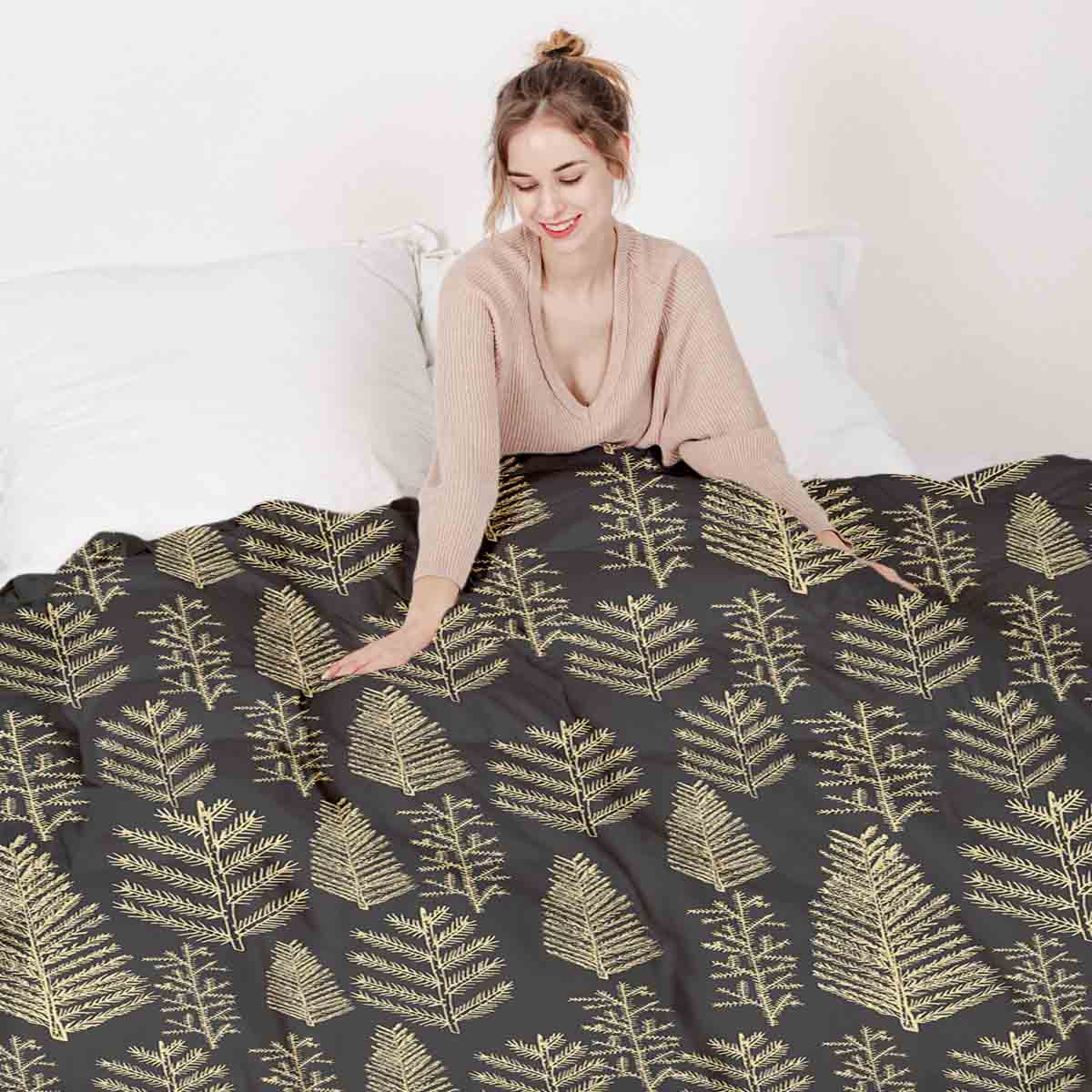 Original Therapiedecke - Ensemble de literie en coton avec motif forestier