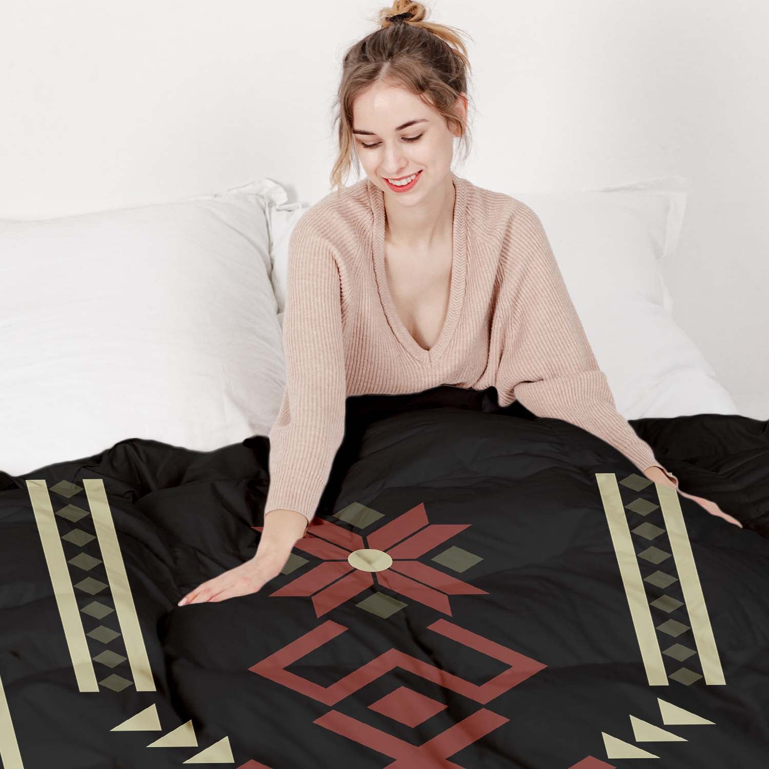 Couverture thérapeutique originale - Housse en coton avec grande flocon de neige