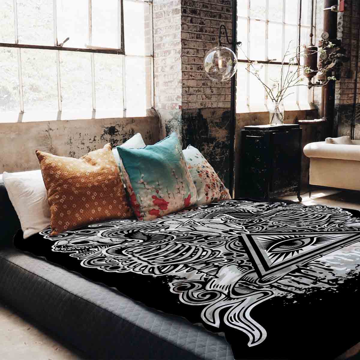 Couverture thérapeutique originale - Housse en coton noir œil 2