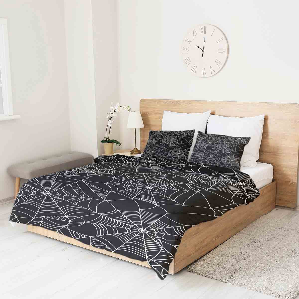 Couverture thérapeutique originale - Housse en coton noire avec toile d'araignée