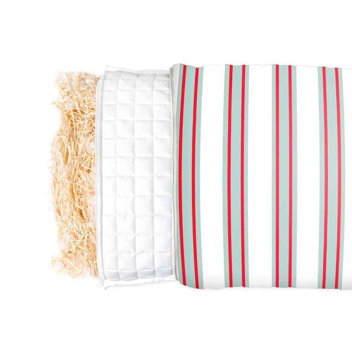 Coussin de santé rayé rouge vert pour adultes