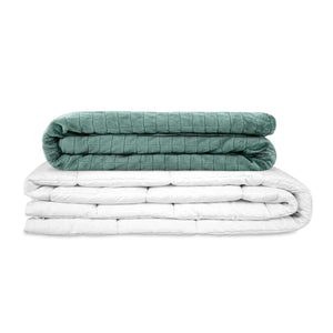 Couverture thérapeutique originale - Couverture pondérée avec housse 4 saisons en vert menthe pour adultes