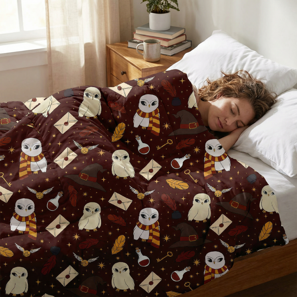 Couverture thérapeutique originale - Magie Hedwig Couverture pondérée avec housse en coton pour enfants & adultes