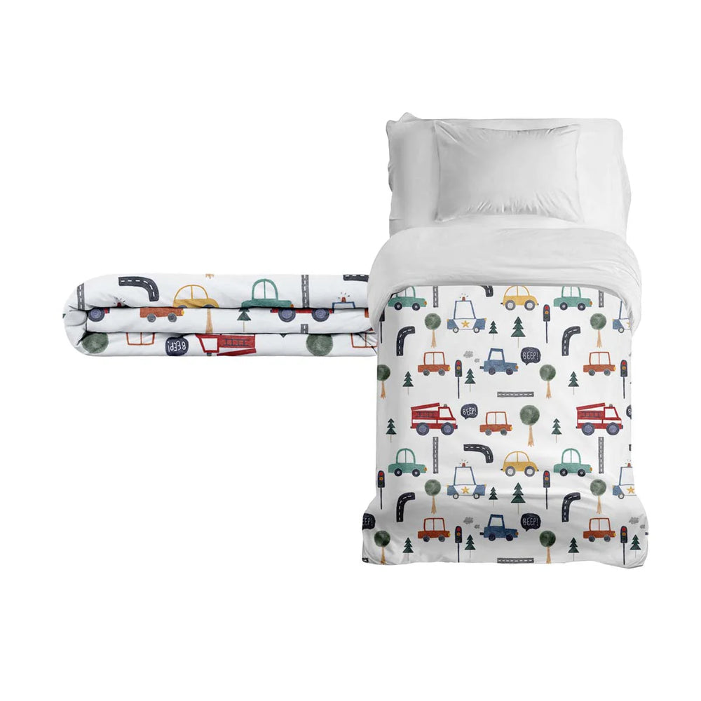 Couverture thérapeutique originale - Couverture lestée motif voitures avec housse en coton pour enfants