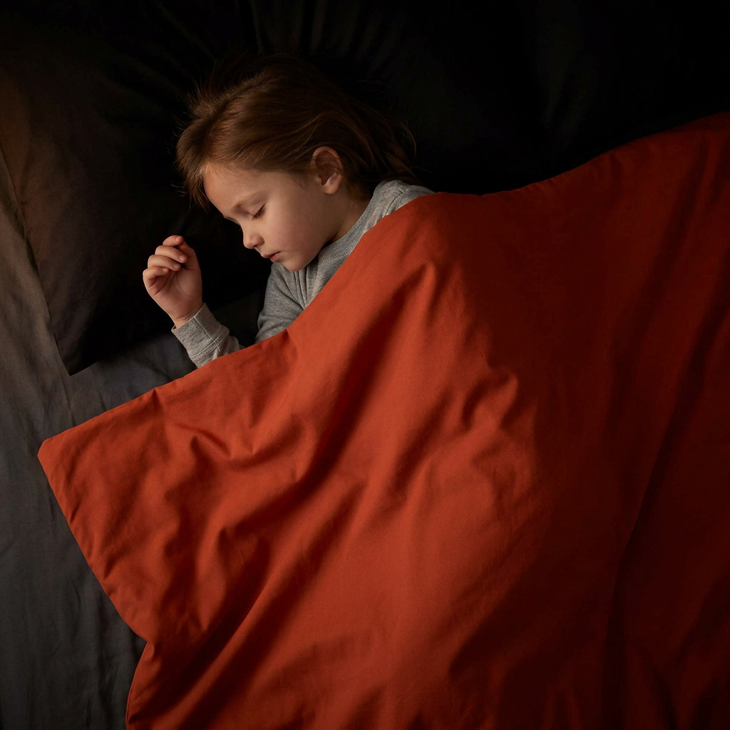 Couverture de Thérapie Originale - Couverture Pondérée avec Housse en Coton Rouge Rouille pour Enfants