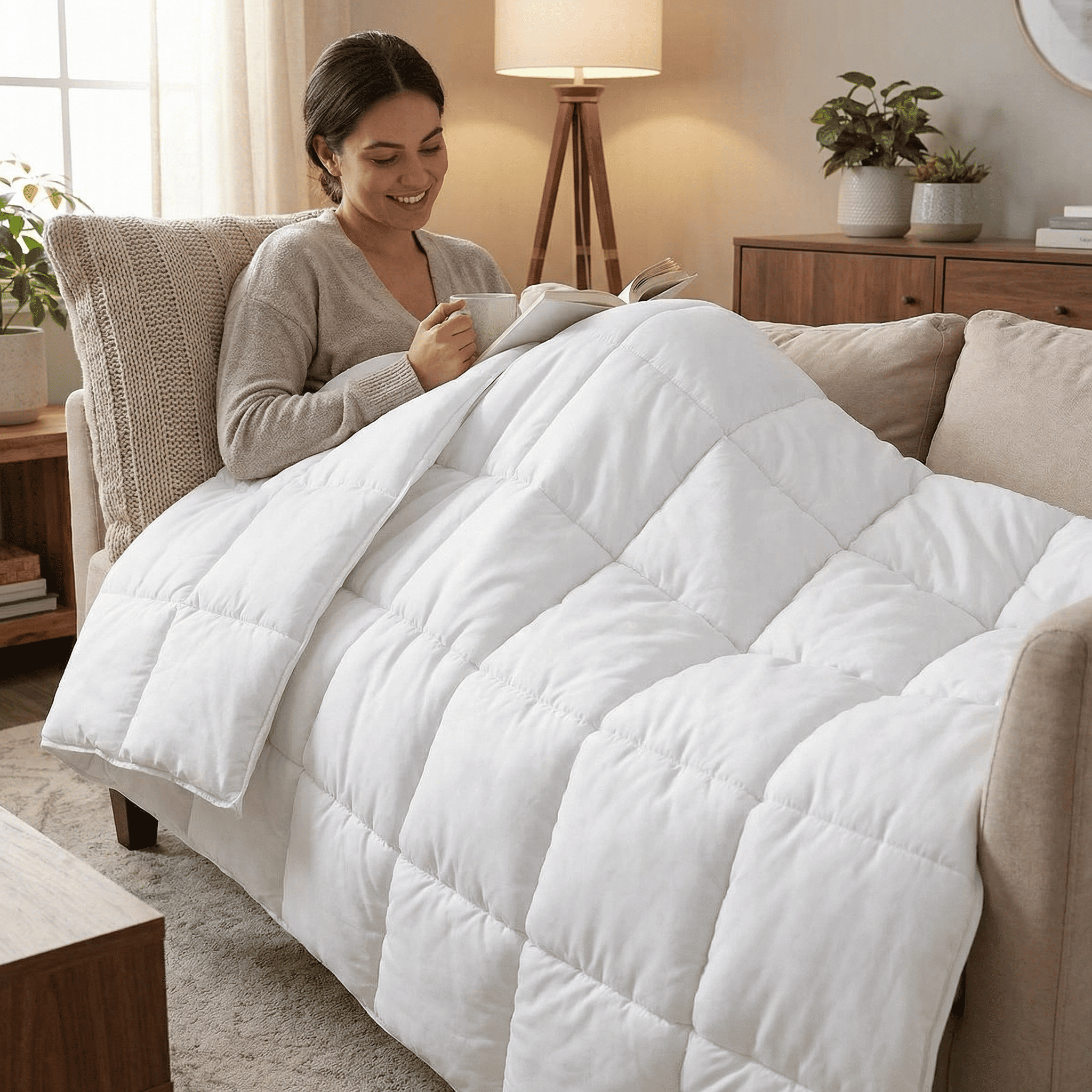 Couverture thérapeutique originale - Housse de couverture pondérée avec boucles pour enfants et adultes