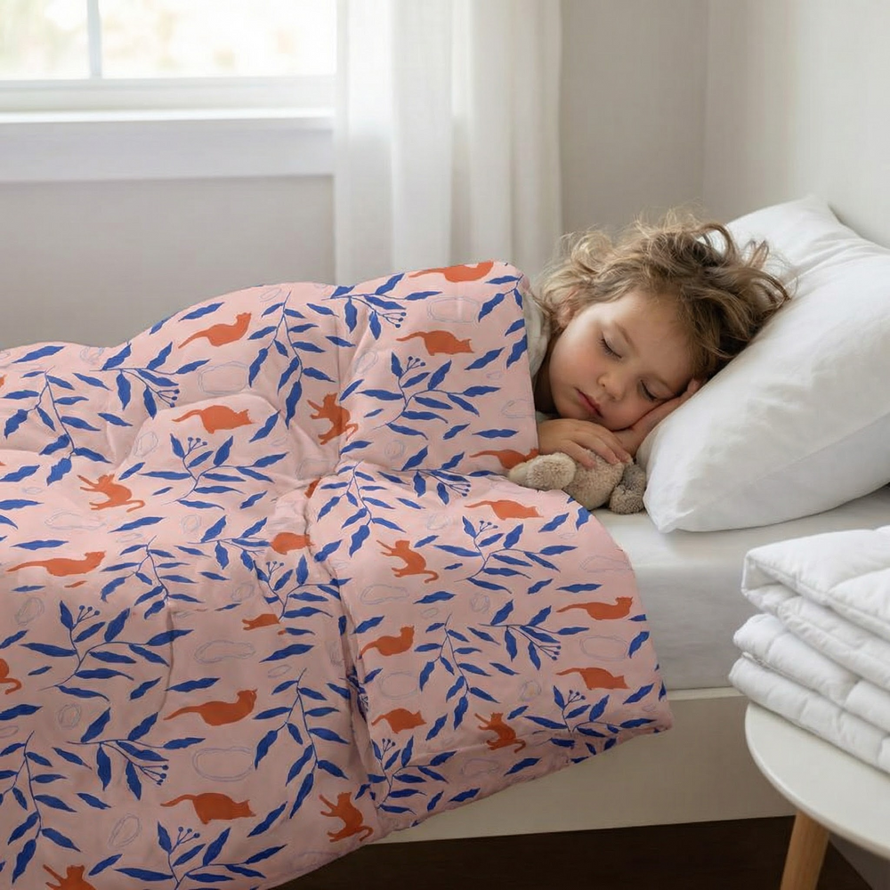 Couverture thérapeutique originale - Couverture pondérée Chat rouge avec housse en coton pour enfants
