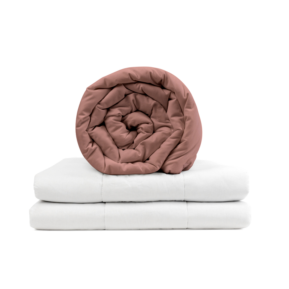 Couverture thérapeutique originale - Couverture pondérée avec housse en coton rose ancien pour adultes