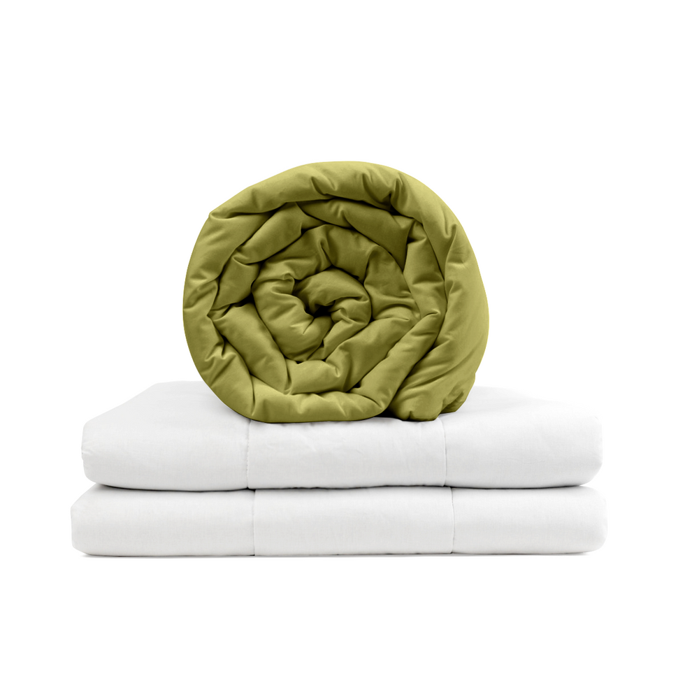 Couverture thérapeutique originale - Couverture pondérée avec housse en coton kaki pour adultes