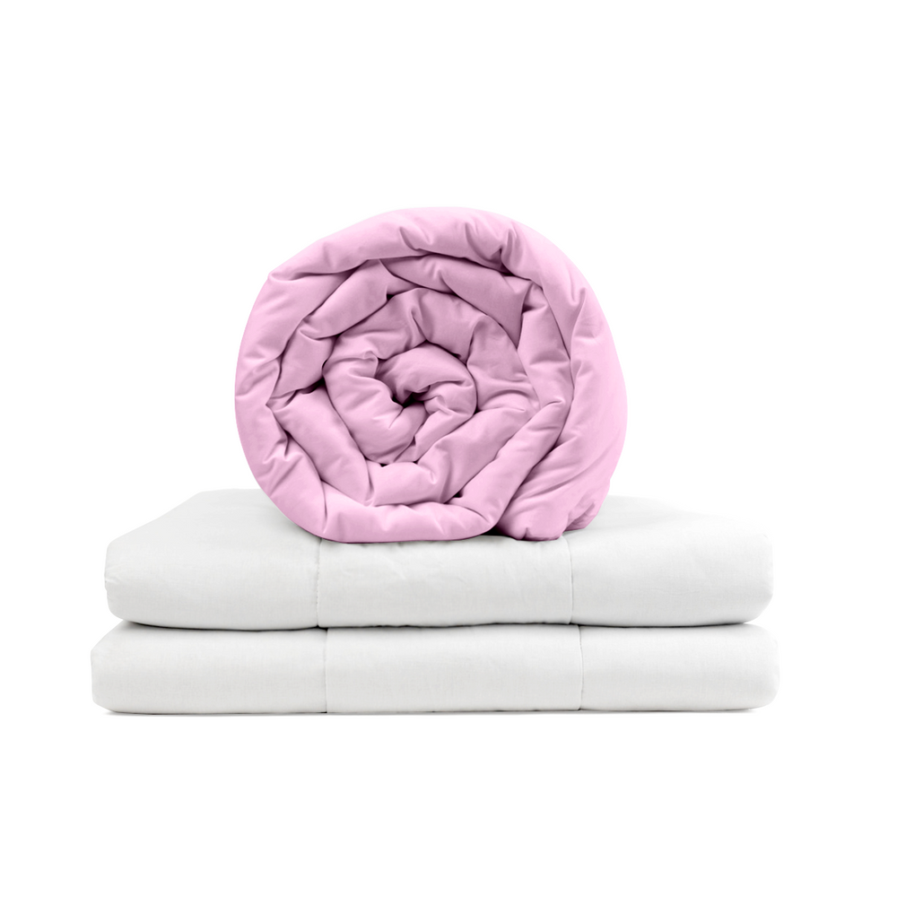 Couverture thérapeutique originale - Couverture pondérée avec housse en coton rose pour adultes