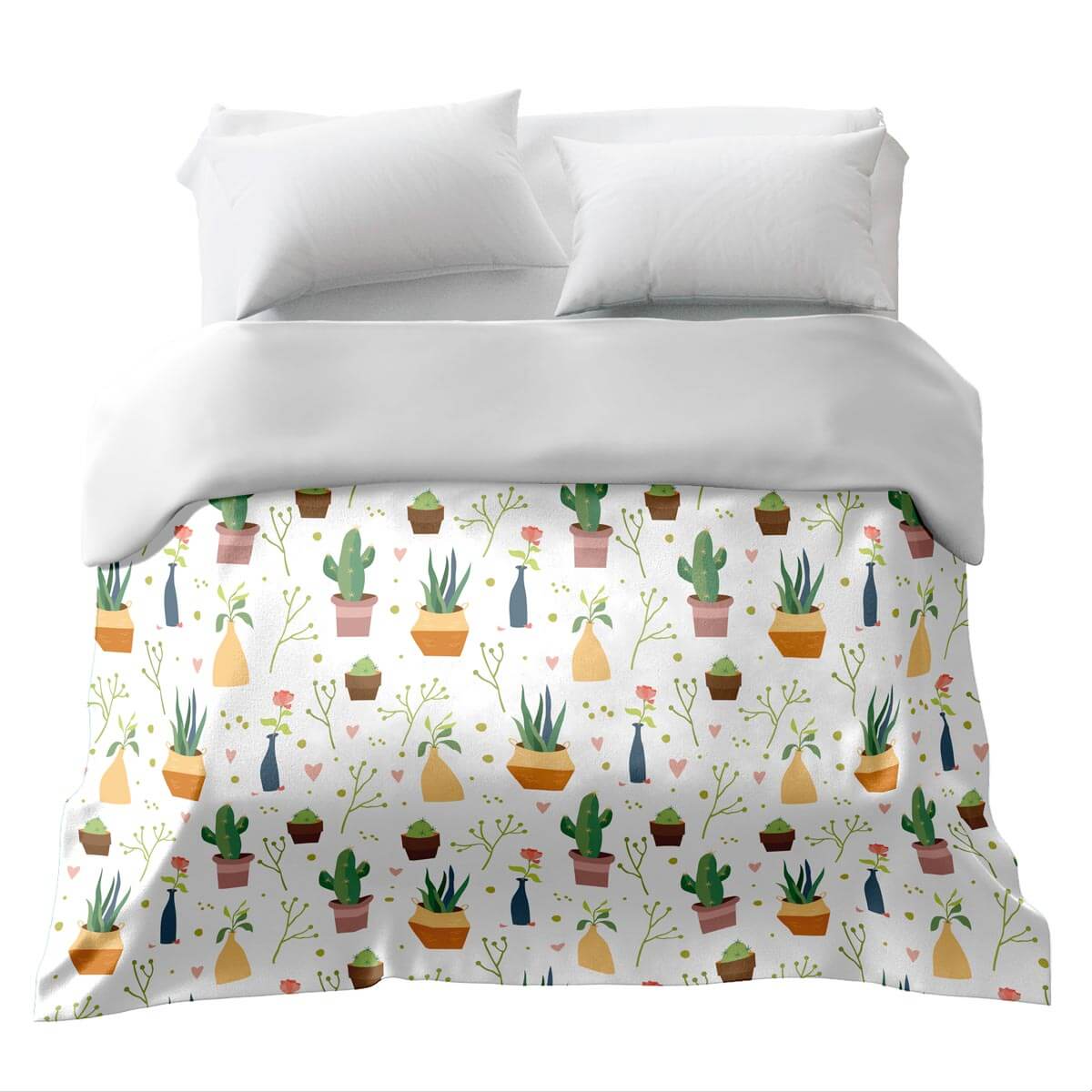 Couverture thérapeutique originale - Housse en coton Plantes d'intérieur colorées