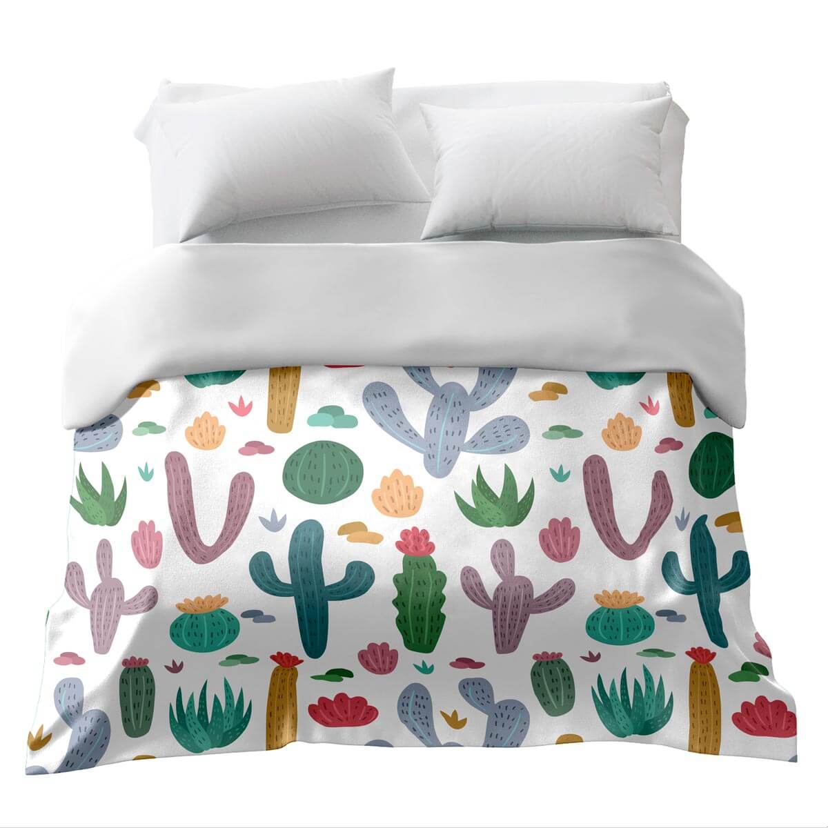 Couverture thérapeutique originale - Housse en coton Cactus colorés