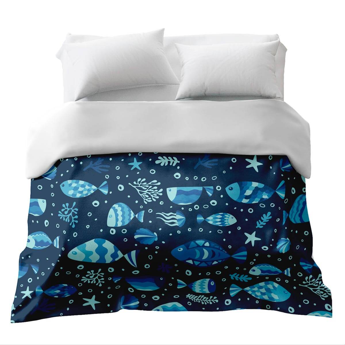 Couverture thérapeutique originale - Housse en coton Monde sous-marin