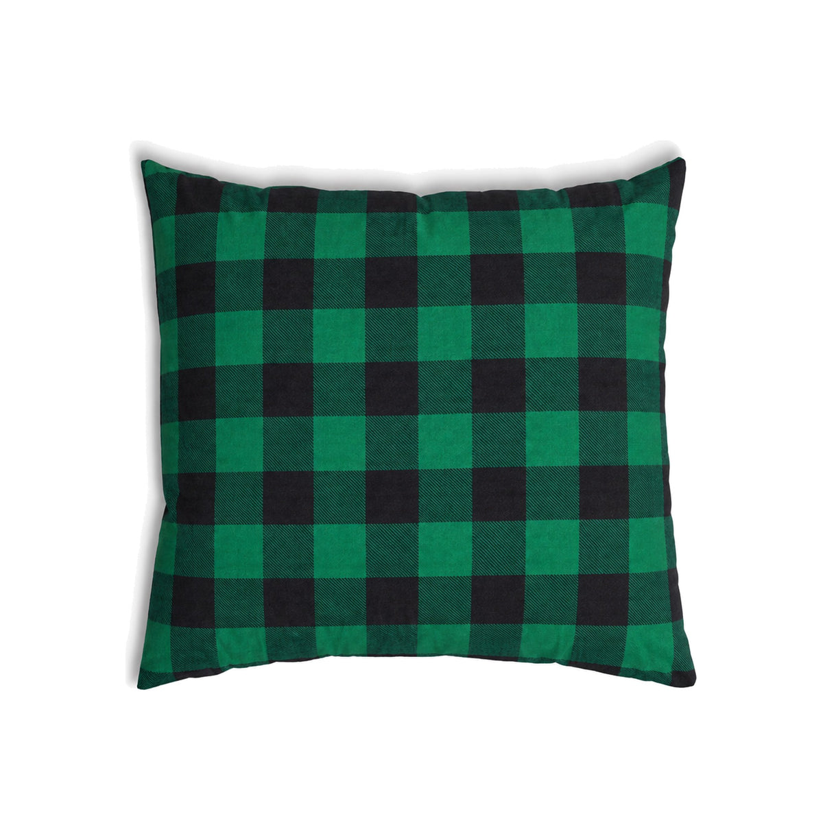 Housse de coussin en flanelle à carreaux verts, coussin carré