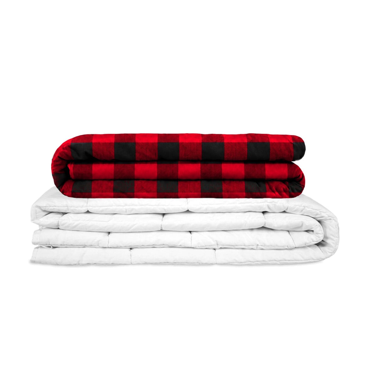 Couverture Thérapeutique Originale - Couverture Lestée avec Housse en Flanelle à Carreaux Rouges pour Adultes