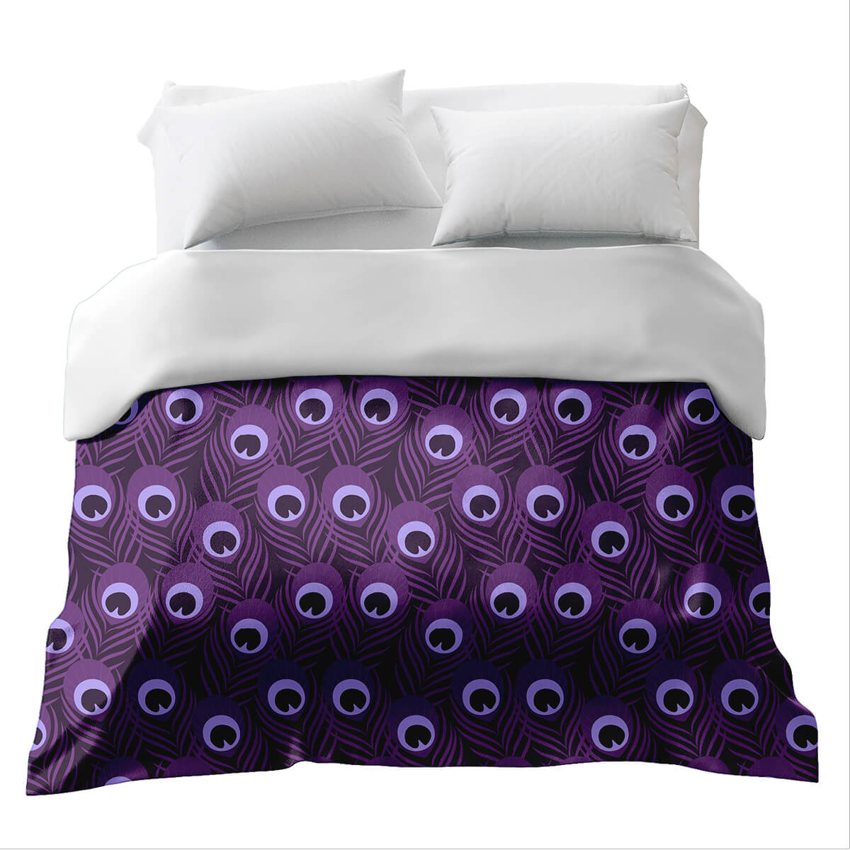 Couverture thérapeutique originale - Housse en coton violet plume de paon