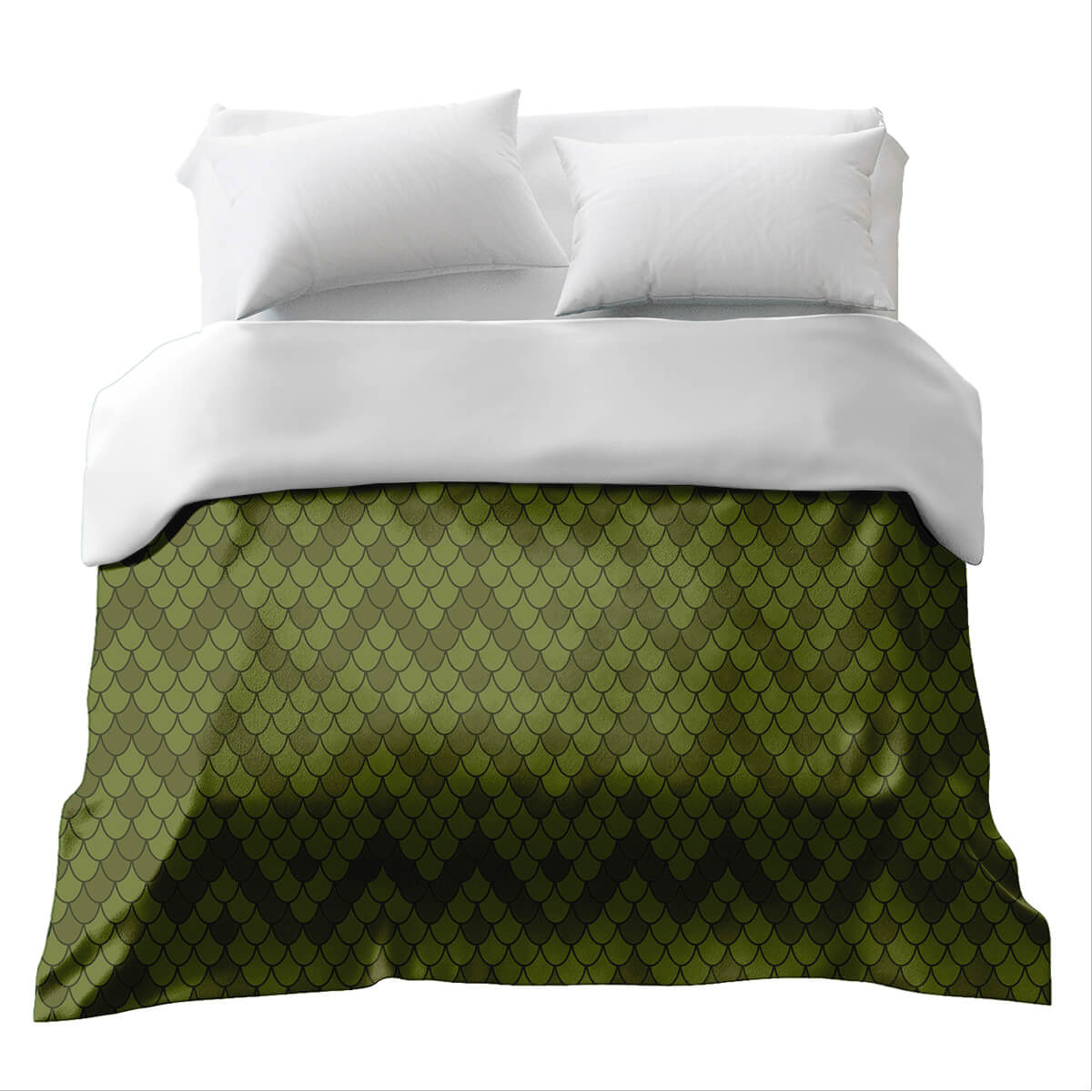 Couverture thérapeutique originale - Housse en coton Peau de serpent verte