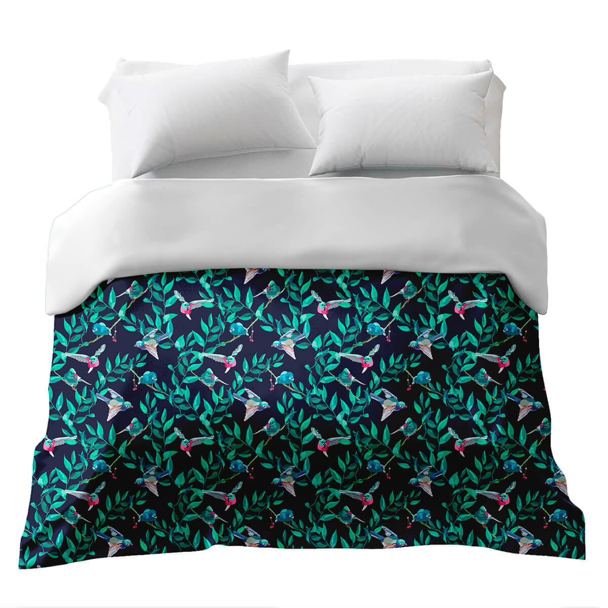 Couverture thérapeutique originale - Housse en coton Oiseaux paradisiaques colorés