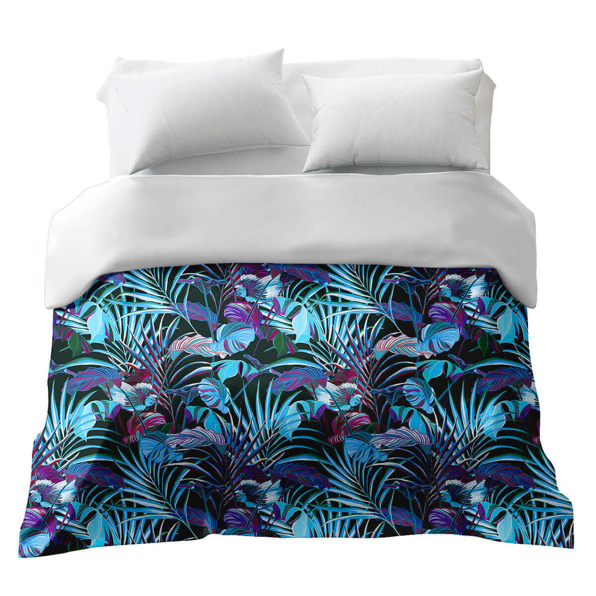 Couverture thérapeutique originale - Housse en coton Oiseaux colorés dans la jungle