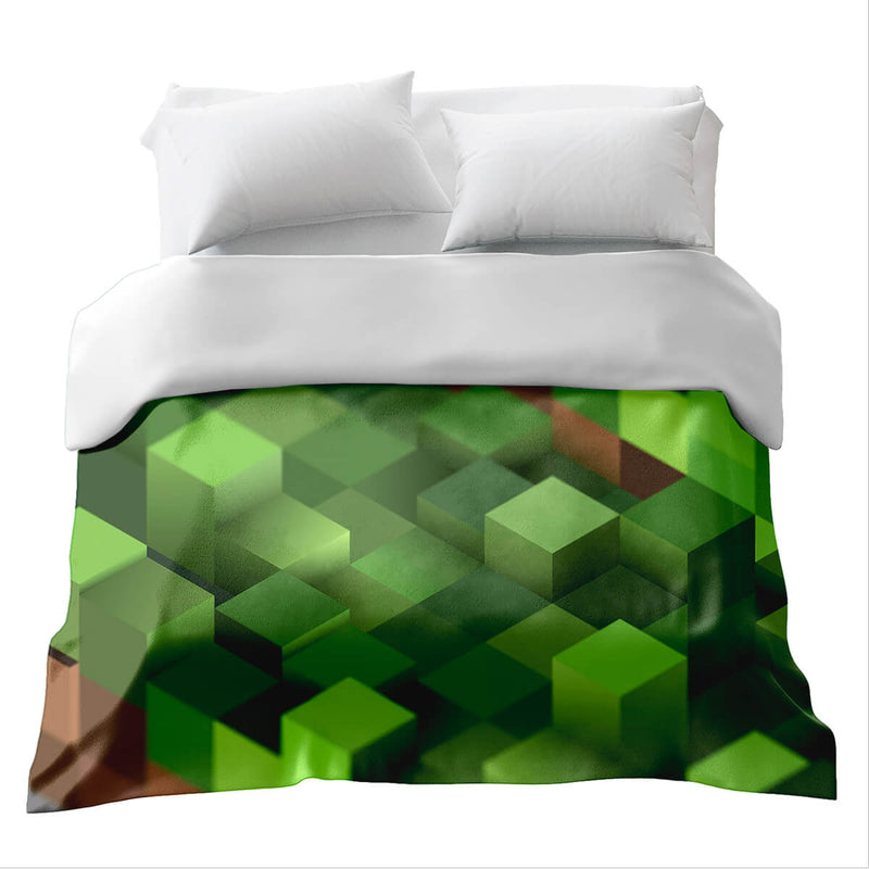 Couverture thérapeutique originale - Couverture lestée Minecraft Paysage avec housse en coton pour enfants et adultes