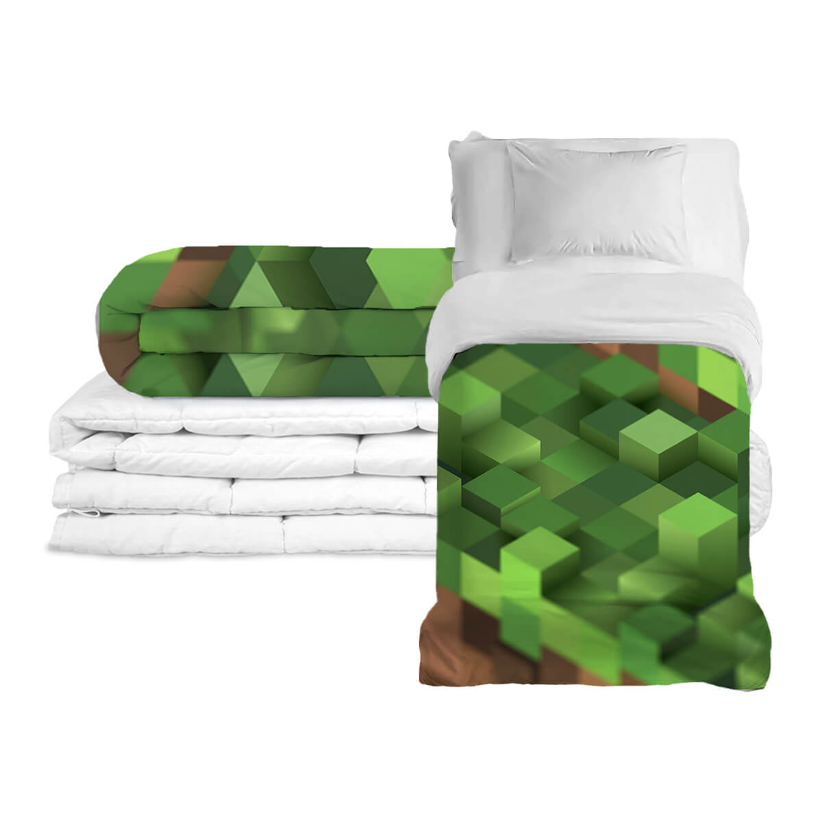 Couverture thérapeutique originale - Couverture lestée Minecraft Paysage avec housse en coton pour enfants et adultes