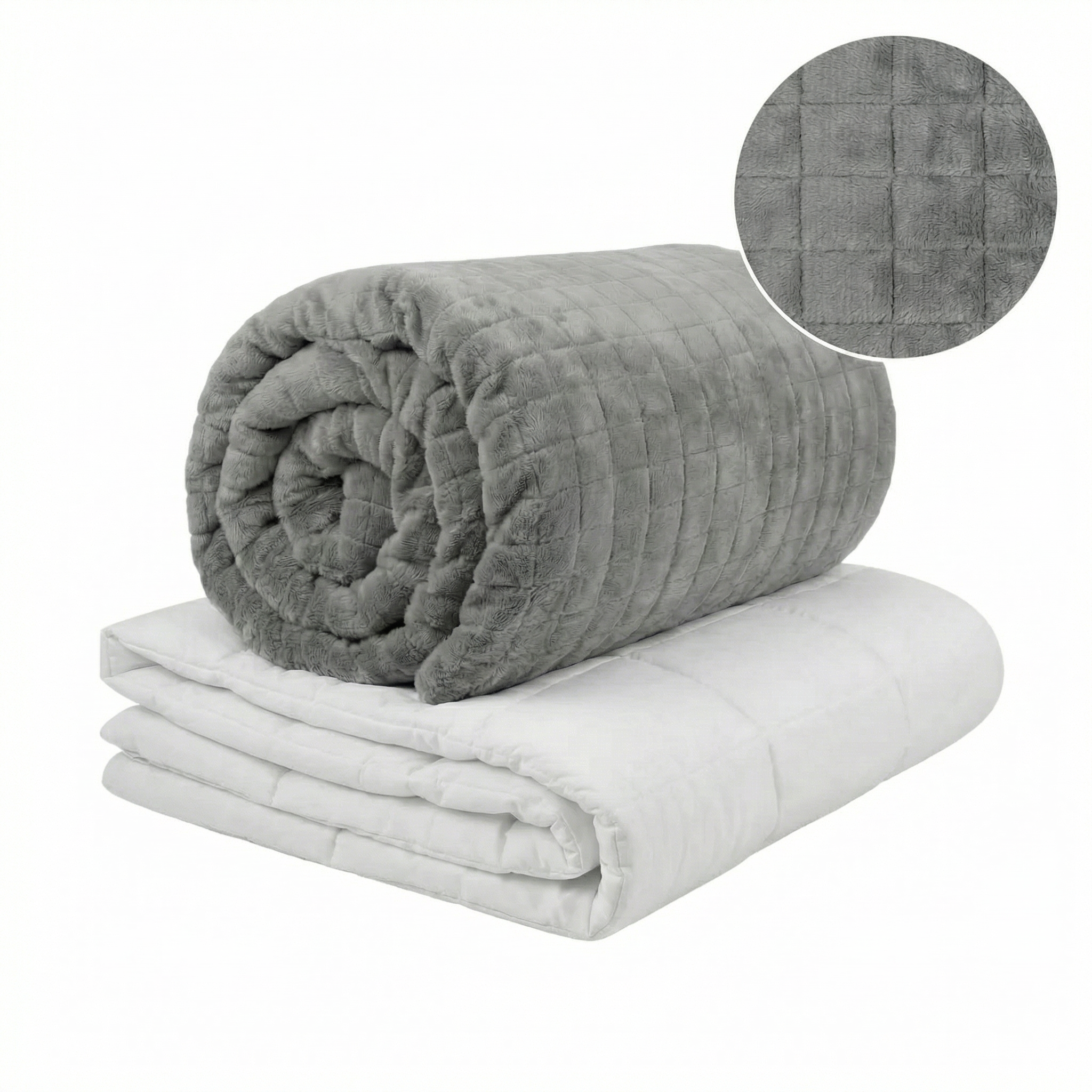 Couverture thérapeutique originale - Couverture pondérée avec housse 4 saisons en gris pour adultes