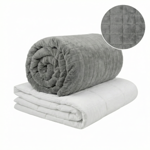 Couverture thérapeutique originale - Couverture pondérée avec housse 4 saisons en gris pour adultes