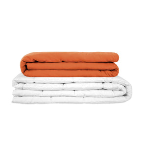 Couverture de Thérapie Originale - Couverture Pondérée avec Housse en Coton Rouge Rouille pour Enfants