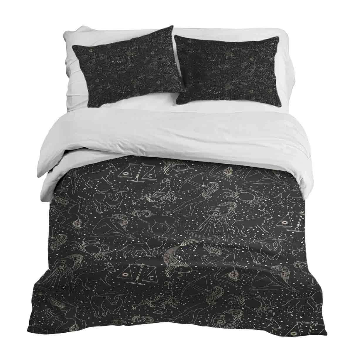 Original Therapiedecke - Ensemble de literie en coton Noir Horoscope