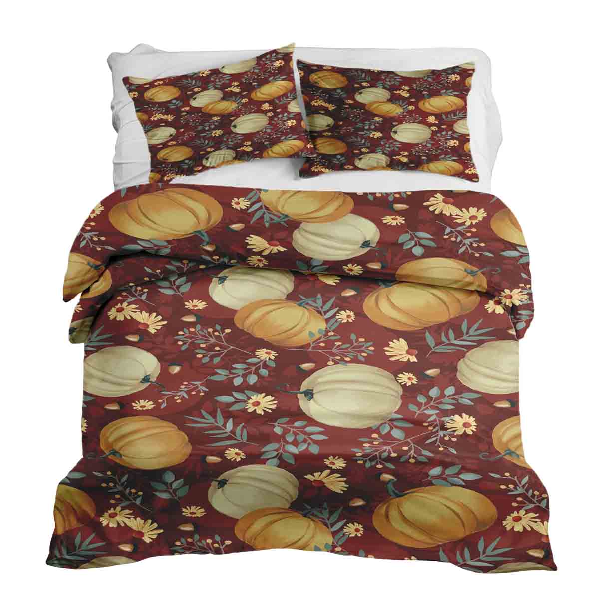 Original Therapiedecke - Ensemble de literie en coton rouge avec citrouilles
