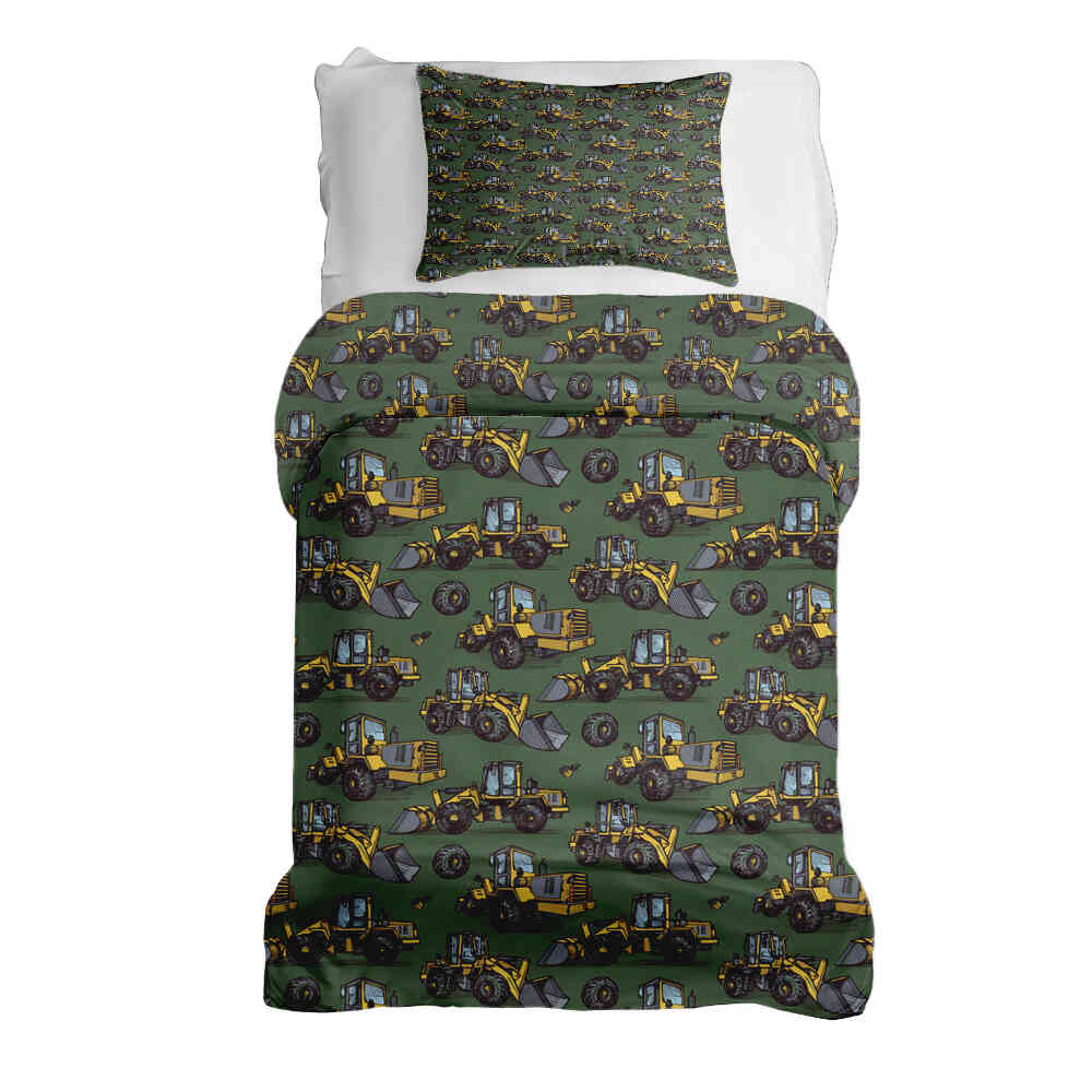 Original Therapiedecke - Ensemble de literie en coton vert tracteur