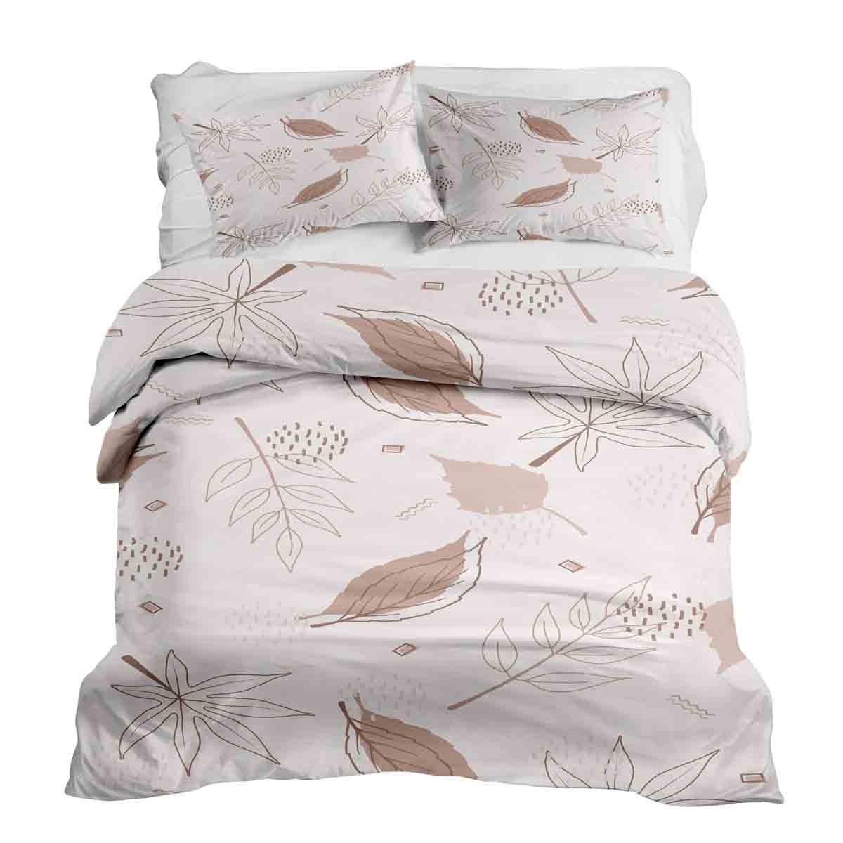 Original Therapiedecke - Ensemble de literie en coton rose avec feuilles