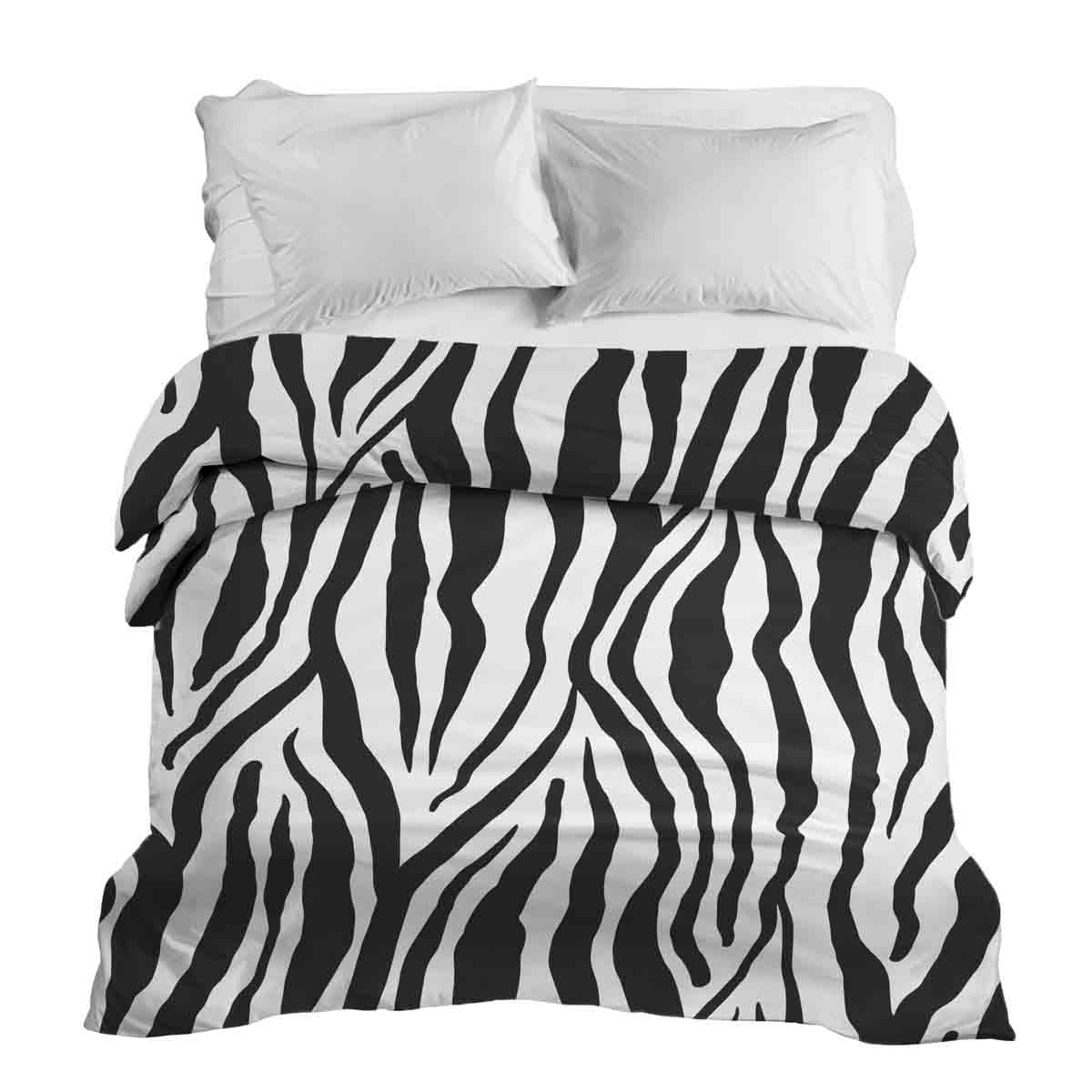 Couverture thérapeutique originale - Housse en coton motif zèbre