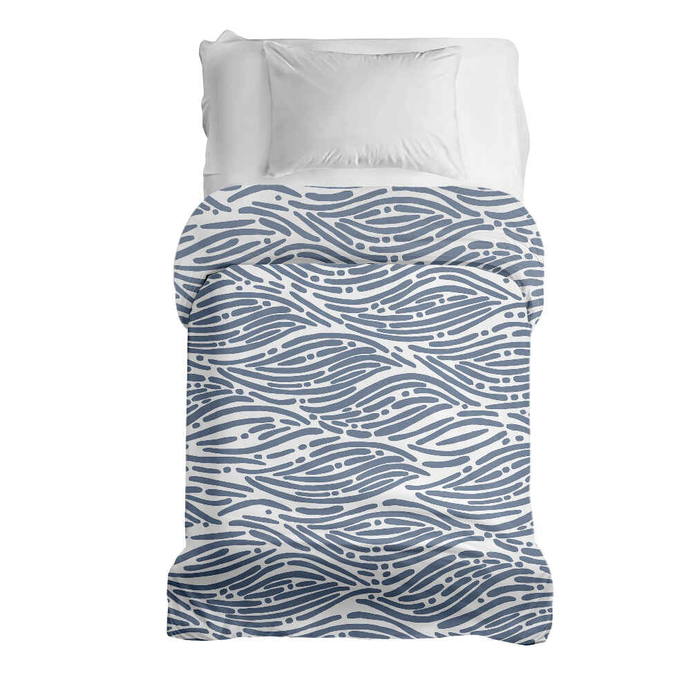 Couverture thérapeutique originale - Housse en coton motif ondulé bleu