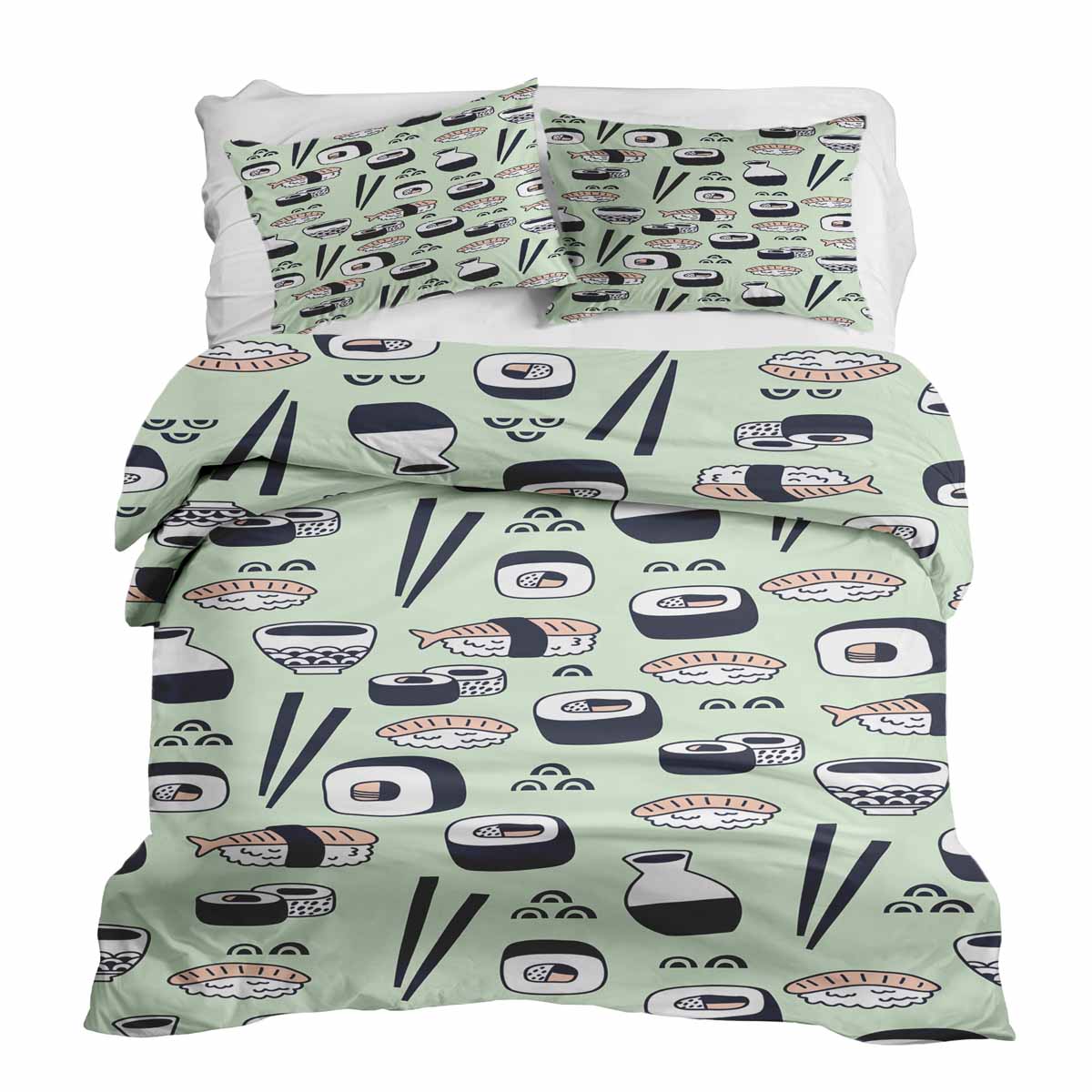 Original Therapiedecke - Ensemble de literie en coton Vert clair avec sushi