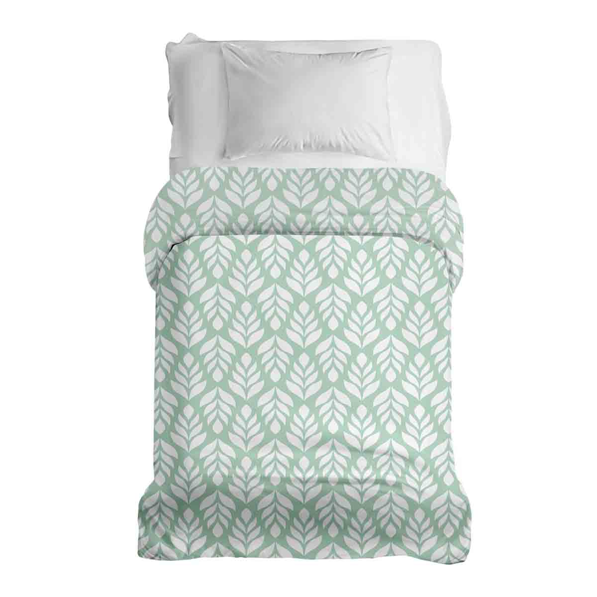 Couverture thérapeutique originale - Housse en coton verte avec sapins