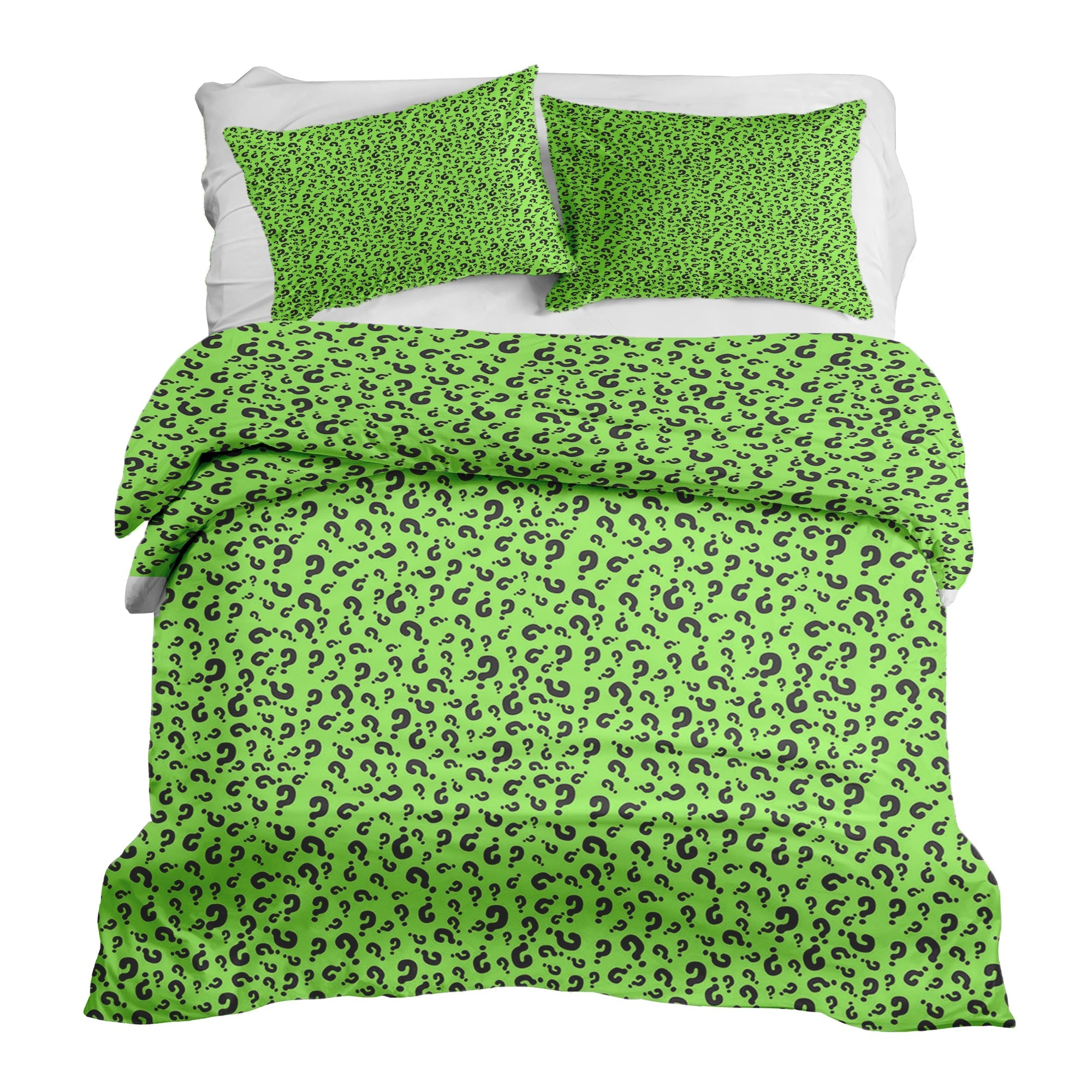 Couverture Thérapeutique Originale TD - Ensemble de Literie en Coton Vert Clair avec Points d'Interrogation