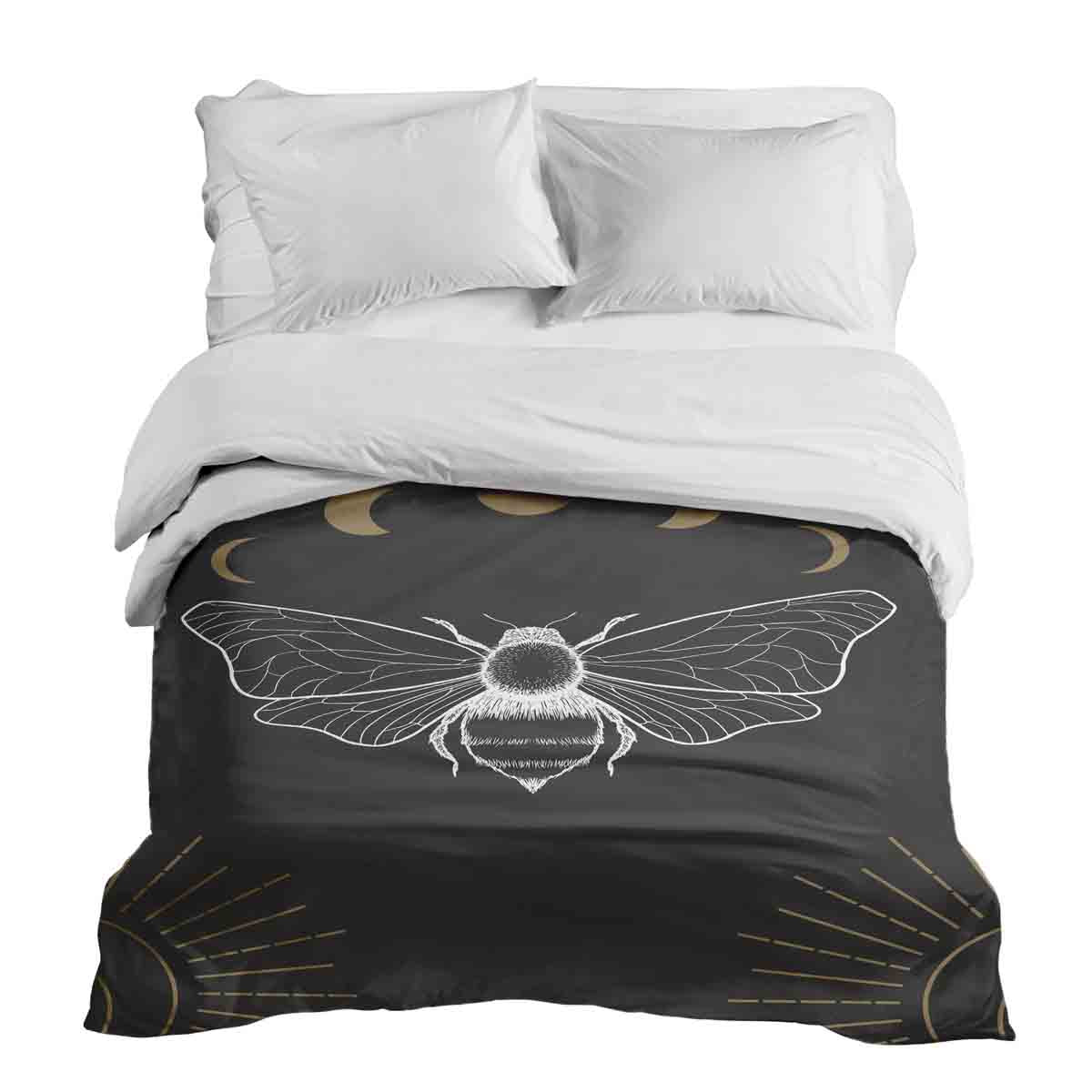 Couverture thérapeutique originale - Housse en coton noire avec mite