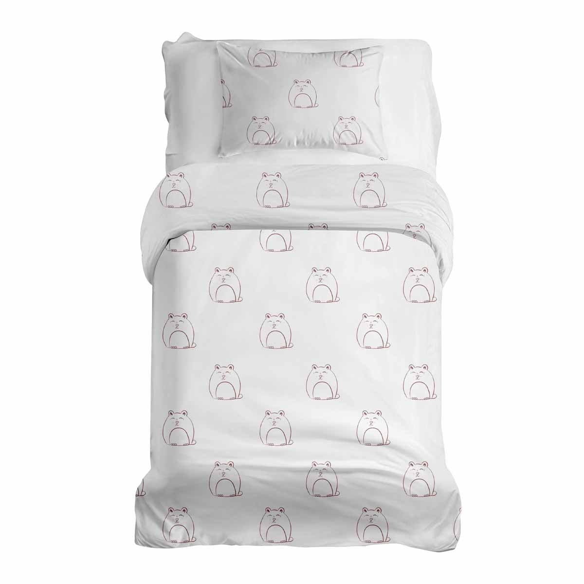 Ensemble de literie avec couverture thérapeutique blanc avec chat