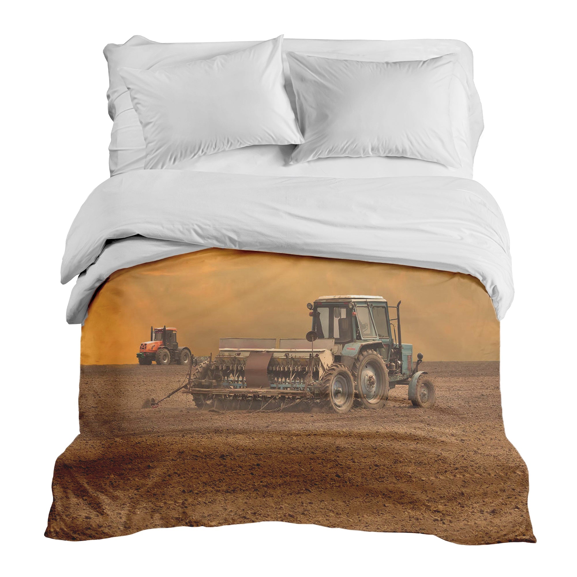Couverture thérapeutique originale - Housse en coton Deux tracteurs