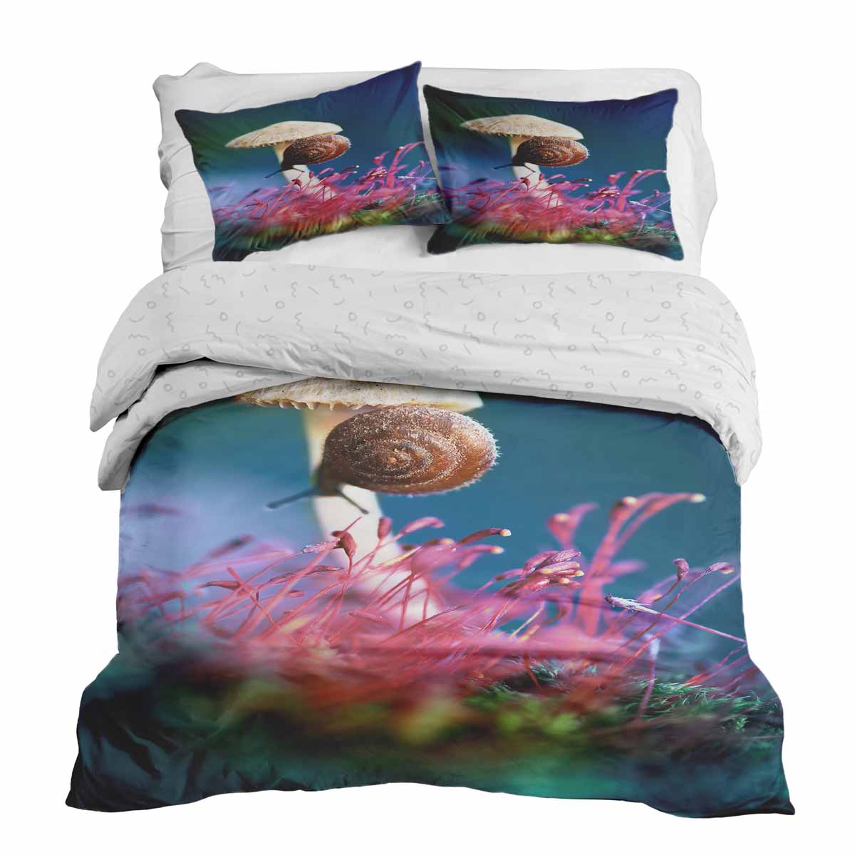 Original Therapiedecke - Ensemble de literie en coton TD avec champignon et escargot