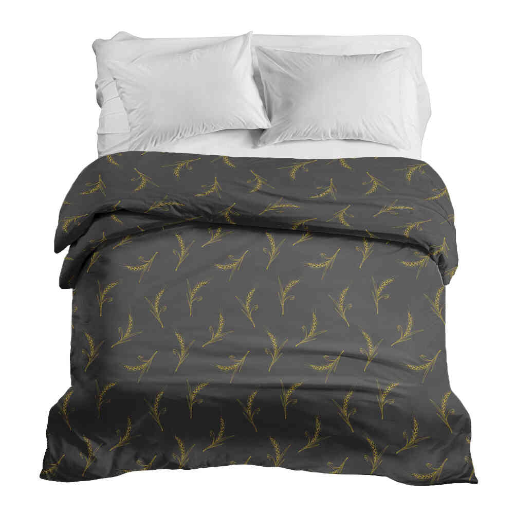 Couverture thérapeutique originale - Housse en coton grise avec blé