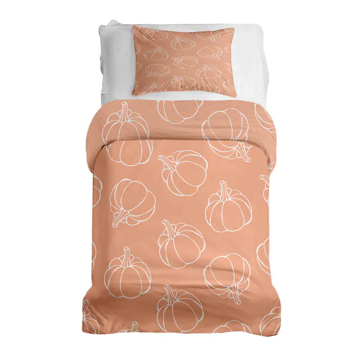 Original Therapiedecke - Ensemble de literie en coton orange avec citrouille